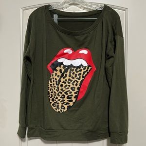 Size large off the shoulder sweatshirt